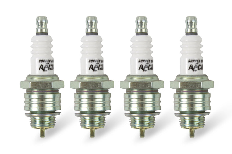 ACCEL HP Copper Spark Plug - Shorty - 14mm Thread - .375 in Reach - Gasket (Flat) Seat - 4 Pack