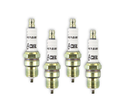 ACCEL HP Copper Spark Plug - Shorty - 14mm Thread - .460 in Reach - Tapered Seat - 4 Pack