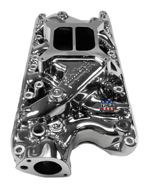 Edelbrock Performer Intake Manifold for Small-Block Ford, Chrome Plasma Finish