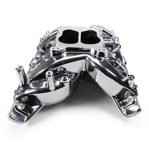 Performer RPM Pontiac 326-455 Intake Manifold, Chrome Plasma Finish