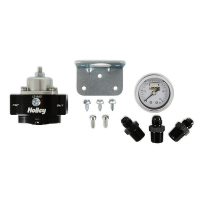 Holley Billet Bypass Fuel Pressure Regulator Kit - 15-60 PSI, Non-Return - Fittings and Gauge Included
