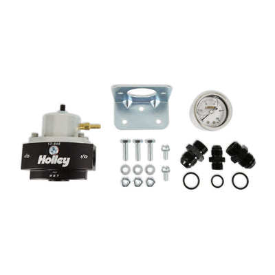 Holley EFI Billet Bypass Fuel Pressure Regulator Kit - 15-65 PSI - Fittings and Gauge Included