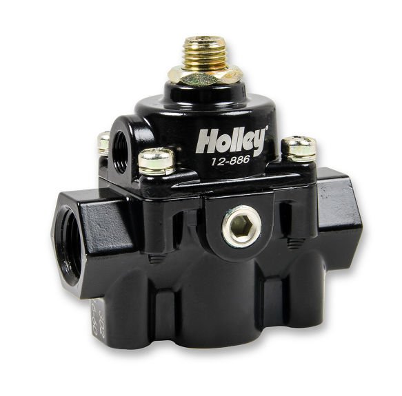 Die Cast EFI By Pass Style Fuel Pressure Regulators - Black Die Cast Fuel Regulator, 60 PSI
