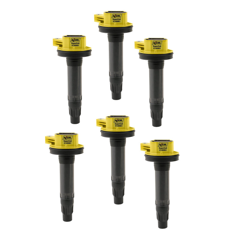 Ignition Coil - SuperCoil Series - 2007-2016 Ford 3.5L/3.7L V6, Yellow, 6-pack