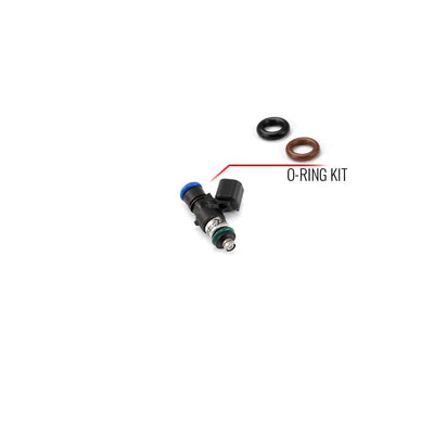 O-ring/seal service kit for injector with 14mm top and 14mm bottom o-rings.