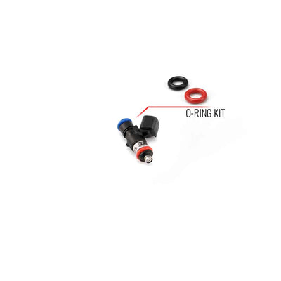 O-ring/seal service kit for injector with 14mm top and 15mm bottom o-rings.