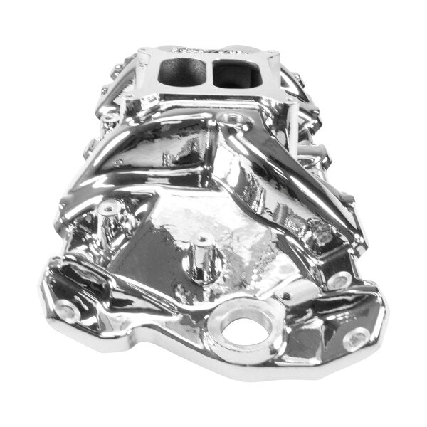 Performer RPM Small Block Chevy Intake Manifold, Chrome Plasma