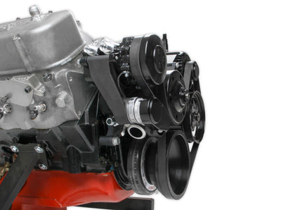 Holley Big Block Chevy Mid-Mount Complete Accessory System - Big Block Chevy Mid-Mount Complete Accessory System- Black Finish
