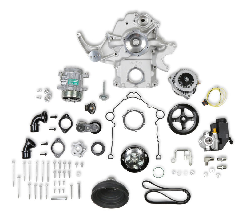 Holley Mid-Mount Complete Accessory System - Gen III Hemi Engine - VVT - Fits 2009 & Up 5.7L & 2011 & Up 6.4L Engines - Natural Cast Fi