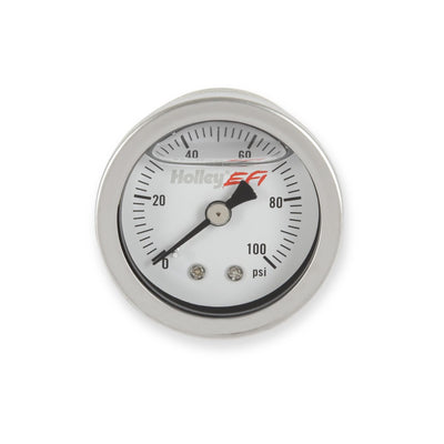 Holley EFI Pressure Gauge - Oil-Filled - 0-100 PSI - 1/8