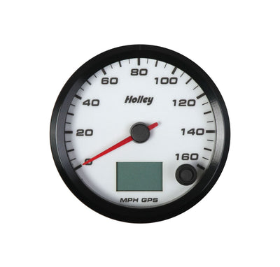 Holley Analog Style Speedometer - White Face, 3-3/8