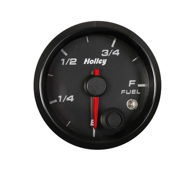 Holley Analog Style Fuel Level Gauge - Black Face 2-1/16