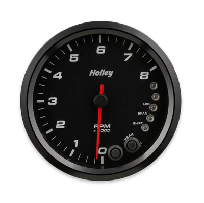 Holley Analog-Style Tachometer - Black 4-1/2