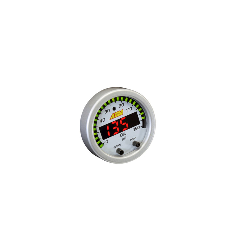 AEM X-Series Fluid Pressure Gauge Kit - 0-150psi/0-10bar - Black Bezel - Black Face
