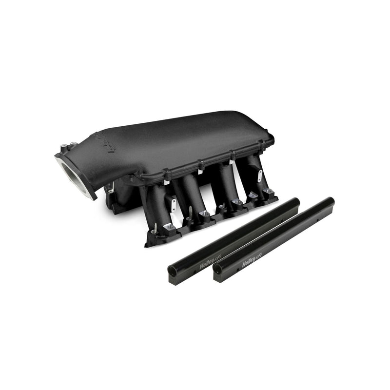 Holley Hi-Ram Intake - GM LS3/L92 - Black - EFI Hi-Ram Intake for 1 x 92mm GM LS3/L92 Throttle Body - Longitudinal Mount Plenum Top