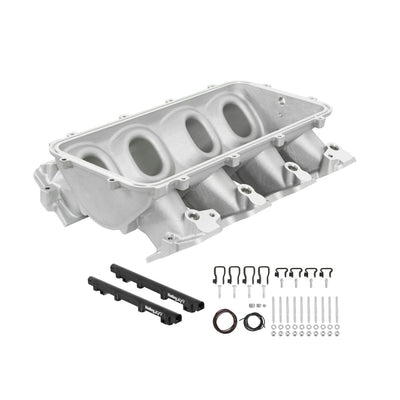 Base Manifold and Rail Kit for Lo-Ram - LS1/LS2/LS6 - Satin Finish with Single Injector manifold and fuel rails