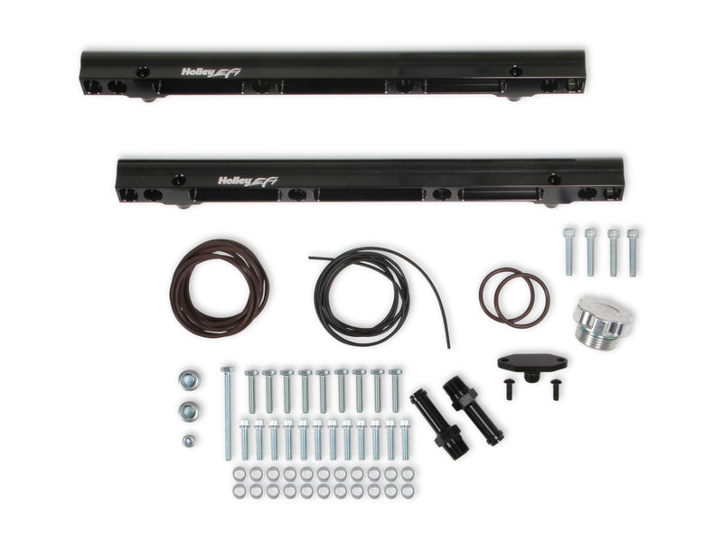 Holley Gen III Hemi Hi-Ram EFI Manifold - Gen III Hemi EFI for use with 105 mm LS Style Throttle Body - Black Finish - Fits 2009-up