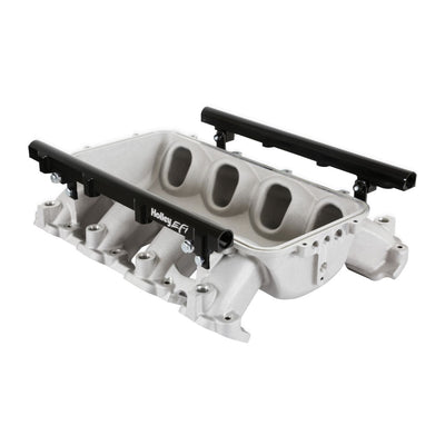 Holley Lo-Ram Manifold Base and Port Injection Fuel Rails - GM Gen V LT - Top-Feed - With Port Injection - Satin Finish