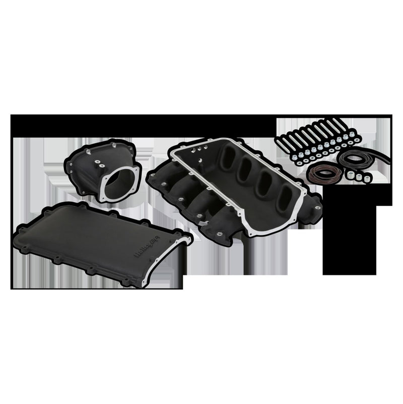Holley Ultra Lo-Ram Manifold Kit - GM Gen V LT - Front-Feed - OE Direct Injection Only - Black Finish