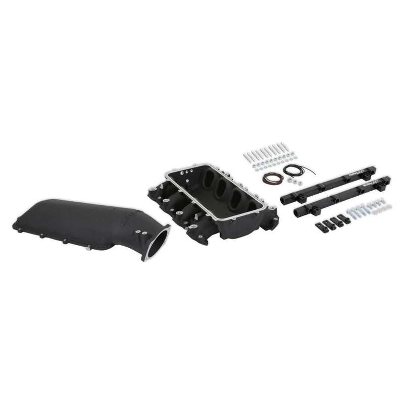 Holley Lo-Ram Manifold Kit and Port Injection Fuel Rails - GM Gen V LT - Top-Feed - With Port Injection - Black Finish