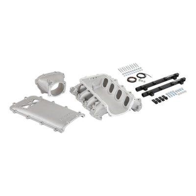 Holley Ultra Lo-Ram Manifold Kit and Port Injection Fuel Rails - GM Gen V LT - Front-Feed - With Port Injection - Satin Finish