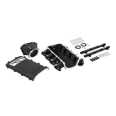 Holley Ultra Lo-Ram Manifold Kit and Port Injection Fuel Rails - GM Gen V LT - Front-Feed - With Port Injection - Black Finish