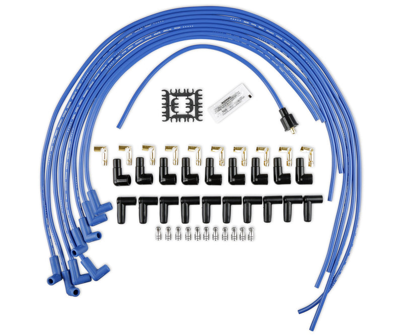 SuperStock 4000 Series V8 Wires, Copper Core, 8mm Blue w/90° Blue Boots