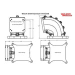 95-105mm 4150 100Deg Billet Elbow with Divider Side/Side Facing image 3