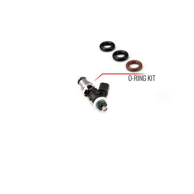 O-ring/seal service kit for injector with 14mm top adapter and 14mm bottom o-rings.