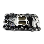 Performer 2-O Manifold for 1965-90 B/B Chevy Oval Port Heads, Black Plasma image 2