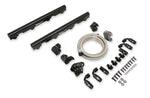 Billet Fuel Rail Kit for LS Truck Intake - Includes billet fuel rails, brackets, (4) -6 to 3/4-16 O-ring adapters, (6') braided hose image 1