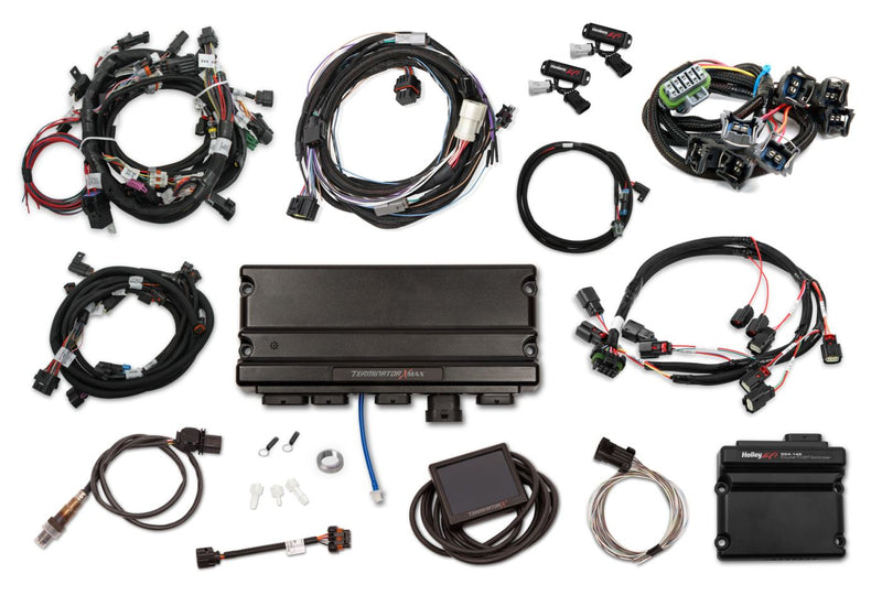 Holley EFI Terminator X Max - 2013-2015 Ford Coyote w/ Ti-VCT - EV1 Injectors - 98+ 4R70W Transmission Control, for Early Coils