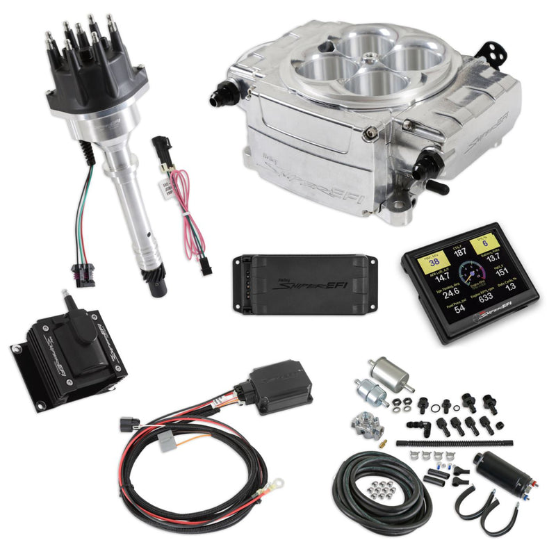 Holley Sniper 2 EFI - Polished - Inline Pump - With PDM - 3.5 in. Handheld