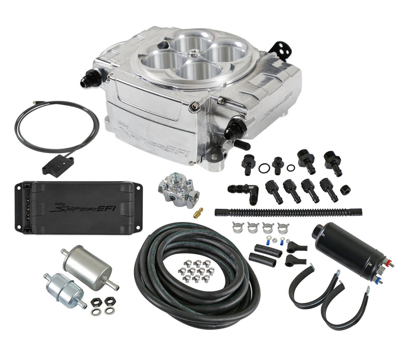 Holley Sniper 2 EFI - Polished - Inline Pump - With PDM - Bluetooth Module service only available within the USA and Canada