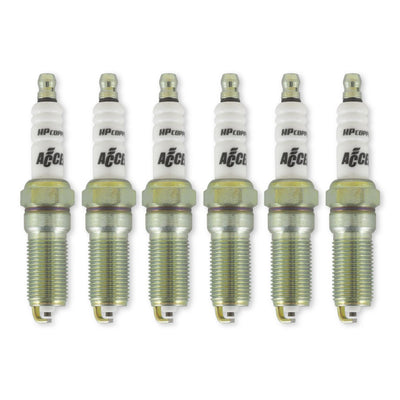 ACCEL HP Copper Spark Plug - 3.5L V6 engines -One heat range colder - 6-pack