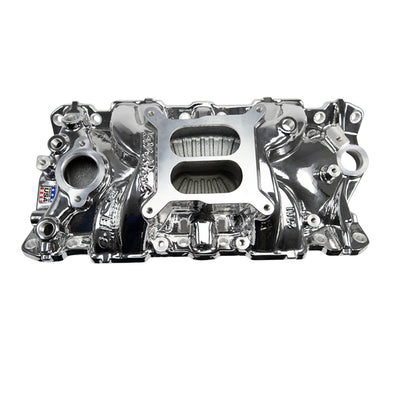 Performer EPS Intake Manifold for 1955-86 Small-Block Chevy Chrome Plasma Finish