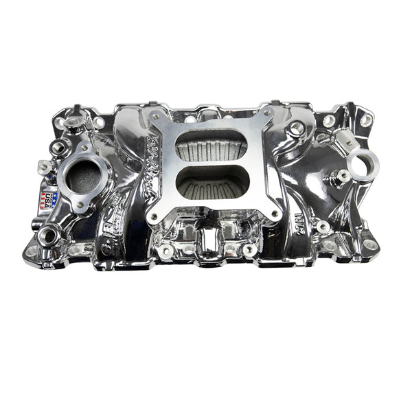 Performer EPS Intake Manifold for 1955-86 Small-Block Chevy Chrome Plasma Finish