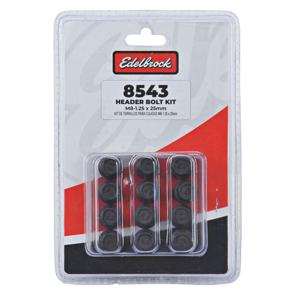 Exhaust Header Bolts #8543, M8-1.25 X 25mm, Black Oxide (Set Of 12)