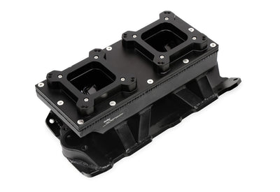 Sniper Sheet Metal Fabricated Intake Manifold Small Block Chevy - Fabricated Intake Manifold SBC Single Plane Carbureted (2 x 4150 style flange changeable p