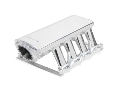 Sniper EFI Sheet Metal Fabricated Intake Manifold - Hi-Ram Sheet Metal Fabricated Intake Manifold 2011-14 Ford 5.0L Coyote 90mm Throttle Body - Polished