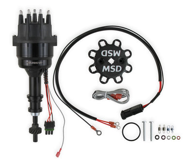 MSD Ready-to-Run Black Marine Distributor Ford 351C-460, Steel Gear