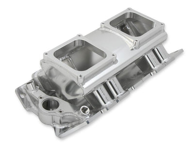 Sniper Sheet Metal Fabricated Intake Manifold Big Block Chevy - Fabricated Intake Manifold BBC Single Plane 2 x 4500 Silver with Sniper Logo