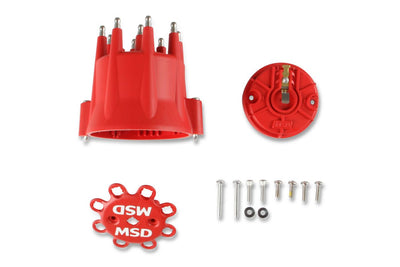 MSD Red Cap/Rotor Kit - The kit includes MSD Cap, PN 8433 and Race Rotor, PN 8467.