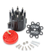 Black Chevy V8 HEI Distributor Cap and Rotor image 4