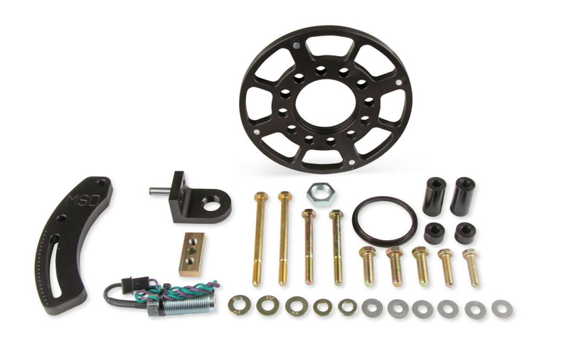 MSD Crank Trigger Wheel Kit - Flying Magnet - SBF - Windsor - 289/302/351W - Use with MSD 6/7/8 Series Ignition - Black