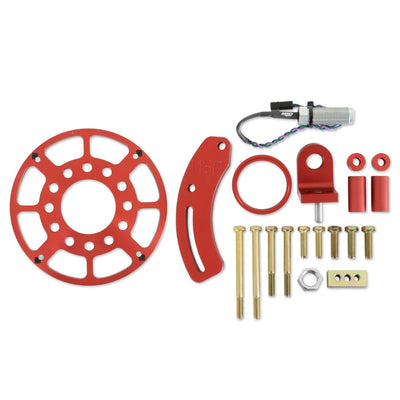 MSD Crank Trigger Wheel Kit - Flying Magnet - SBF - Windsor - 289/302/351W - Use with MSD 6/7/8 Series Ignition - Red