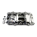 Performer 2-O Manifold for 1965-90 B/B Chevy Oval Port Heads, Chrome Plasma image 6