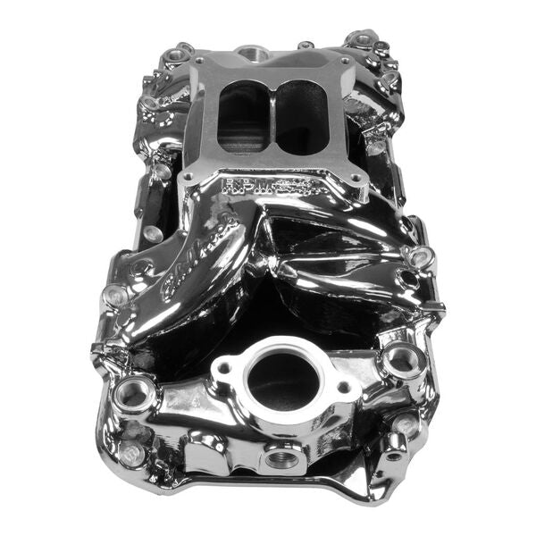 Manifold; Big Block Chevrolet Rectable Port RPM Air Gap - Chrome Plasma Finish