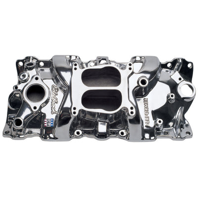 Performer Intake Manifold for 1955-86 Small-Block Chevy, Polished Finish
