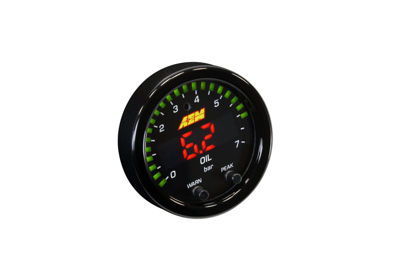 AEM X-Series Fluid Pressure Gauge Kit - 0-100psi/0-7bar - Black Bezel - Black Face